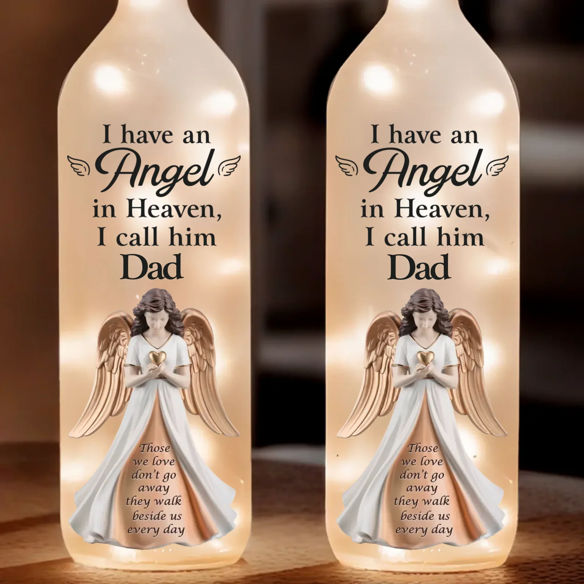Gone But Never Forgotten - Memorial Personalized Custom Bottle Lamp - Sympathy Gift For Family Members - Image 2