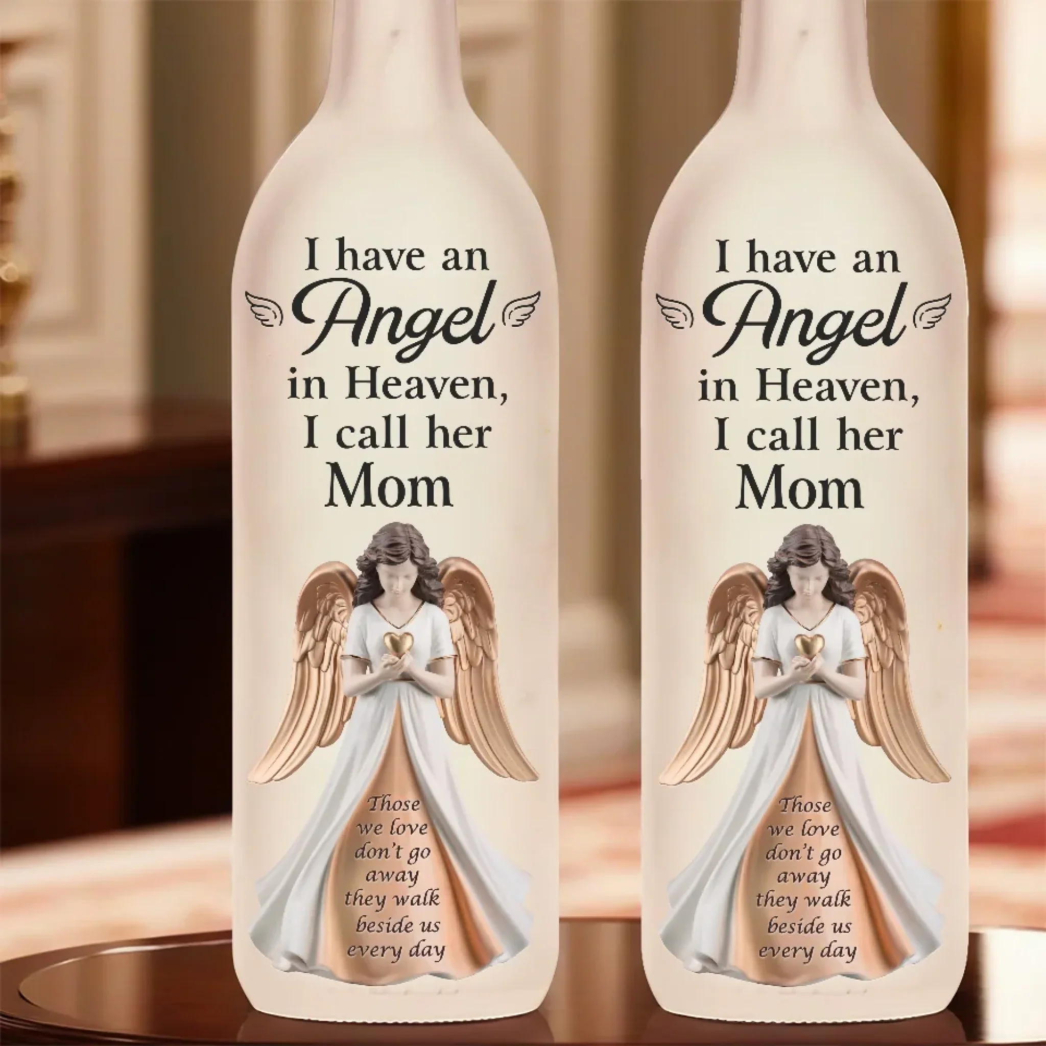 Gone But Never Forgotten - Memorial Personalized Custom Bottle Lamp - Sympathy Gift For Family Members - Image 4