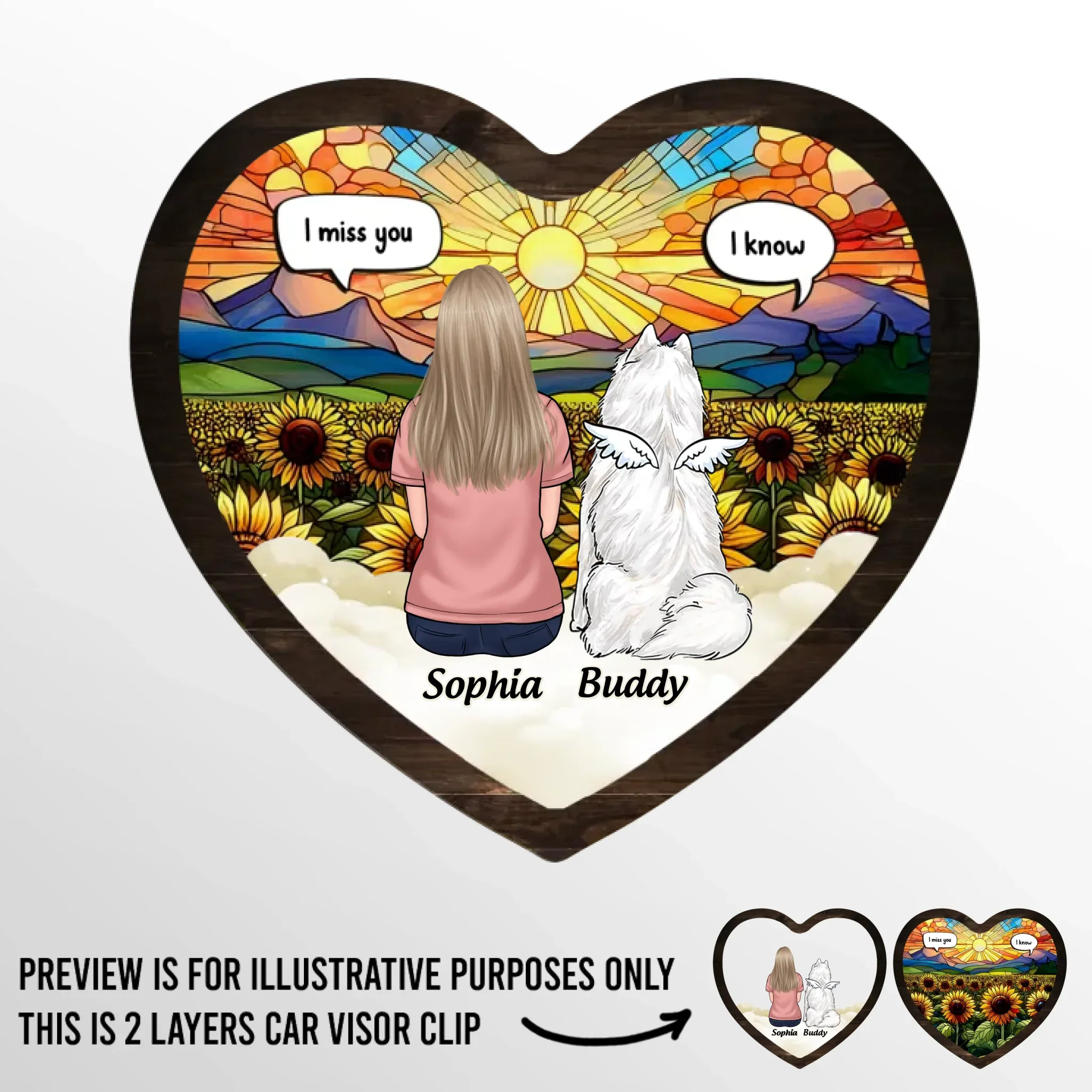Gone From My Side, But Never From My Heart - Dog Personalized Custom Car Visor Clip - Gift For Pet Owners, Pet Lovers - Image 2