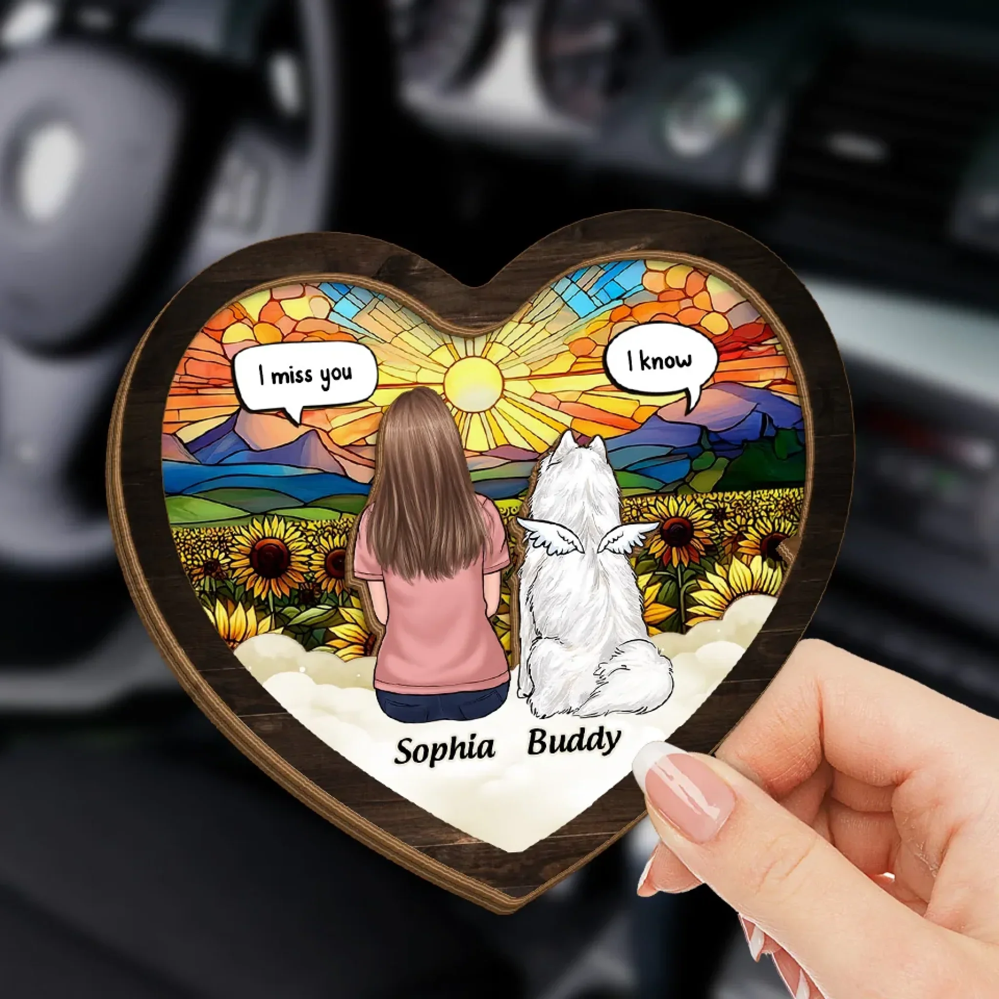 Gone From My Side, But Never From My Heart - Dog Personalized Custom Car Visor Clip - Gift For Pet Owners, Pet Lovers - Image 3