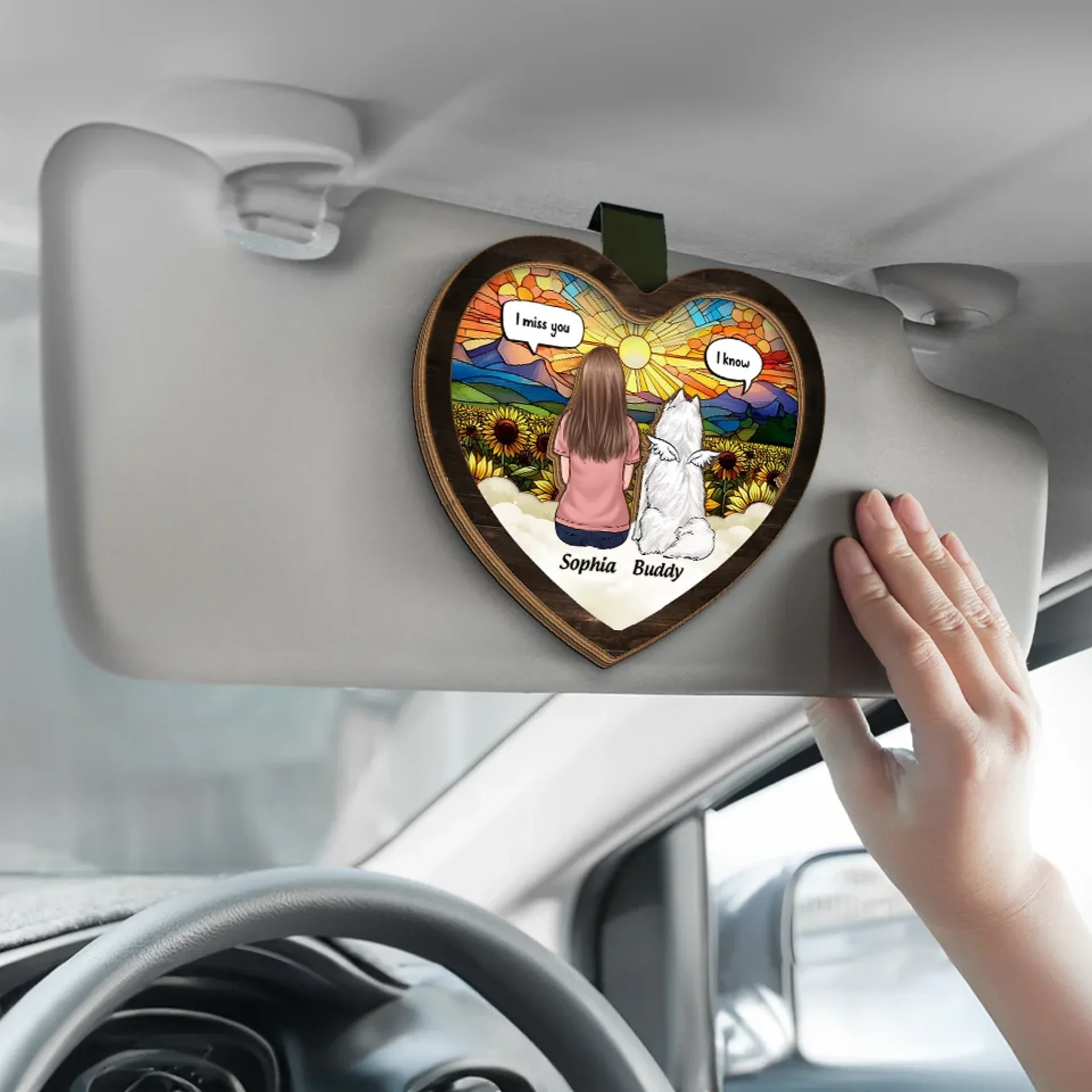 Gone From My Side, But Never From My Heart - Dog Personalized Custom Car Visor Clip - Gift For Pet Owners, Pet Lovers - Image 4