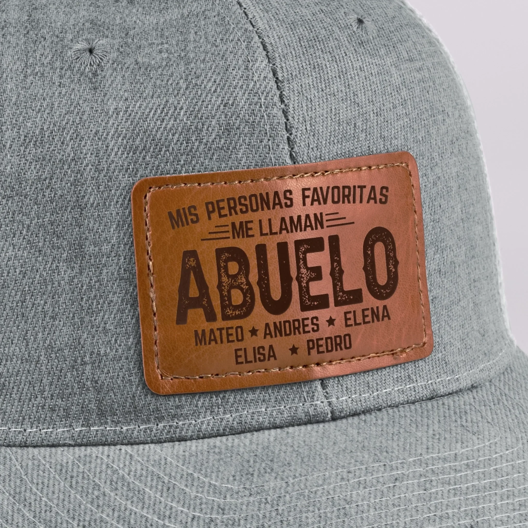 Gorra Con Parche De Cuero Personalizada - Regalos De Cumpleaños Personalizados Para Papá, Abuelo - Abuelos Llenos De Bendiciones - Image 9