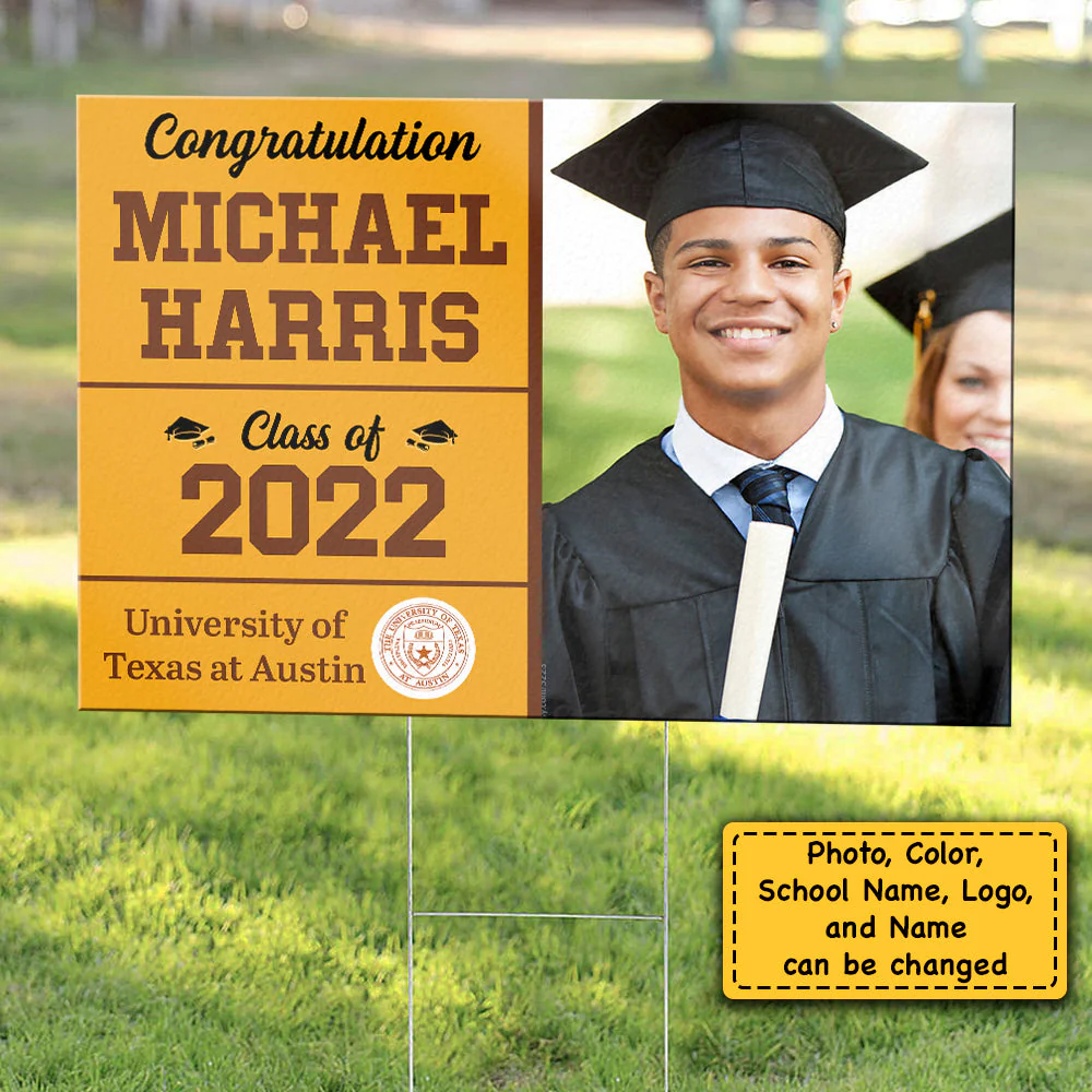 Graduation Class Of 2022 - Upload Image, Personalized Yard Sign - Image 4
