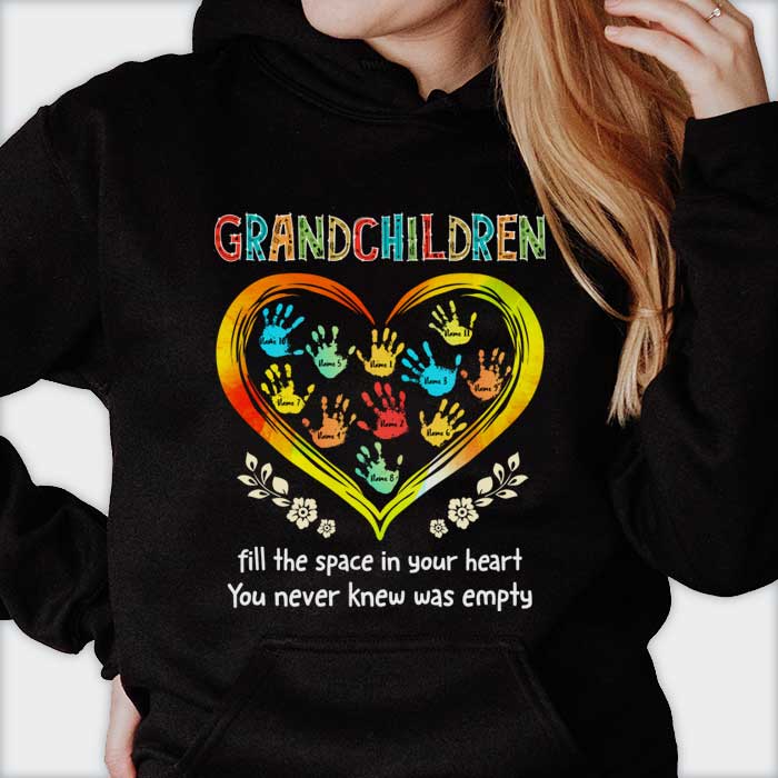 Grandchildren Fill The Space In Your Heart - Gift For Grandma, Personalized Unisex T-Shirt, Hoodie - Image 2