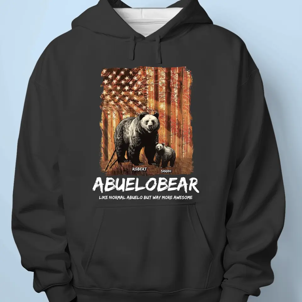 Grandchildren Warm Papa Bear's Heart- Family Personalized Custom Unisex T-shirt, Hoodie, Sweatshirt - Gift For Dad, Grandpa - Image 5