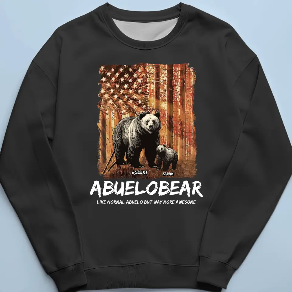 Grandchildren Warm Papa Bear's Heart- Family Personalized Custom Unisex T-shirt, Hoodie, Sweatshirt - Gift For Dad, Grandpa - Image 6