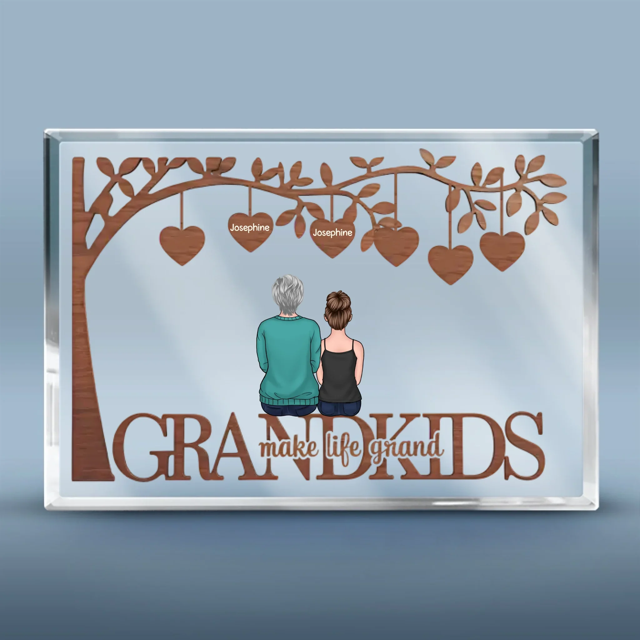 Grandkids Fill Life With Love And Laughter - Family Personalized Custom Rectangle Shaped Acrylic Plaque - Gift For Mom, Grandma - Image 2