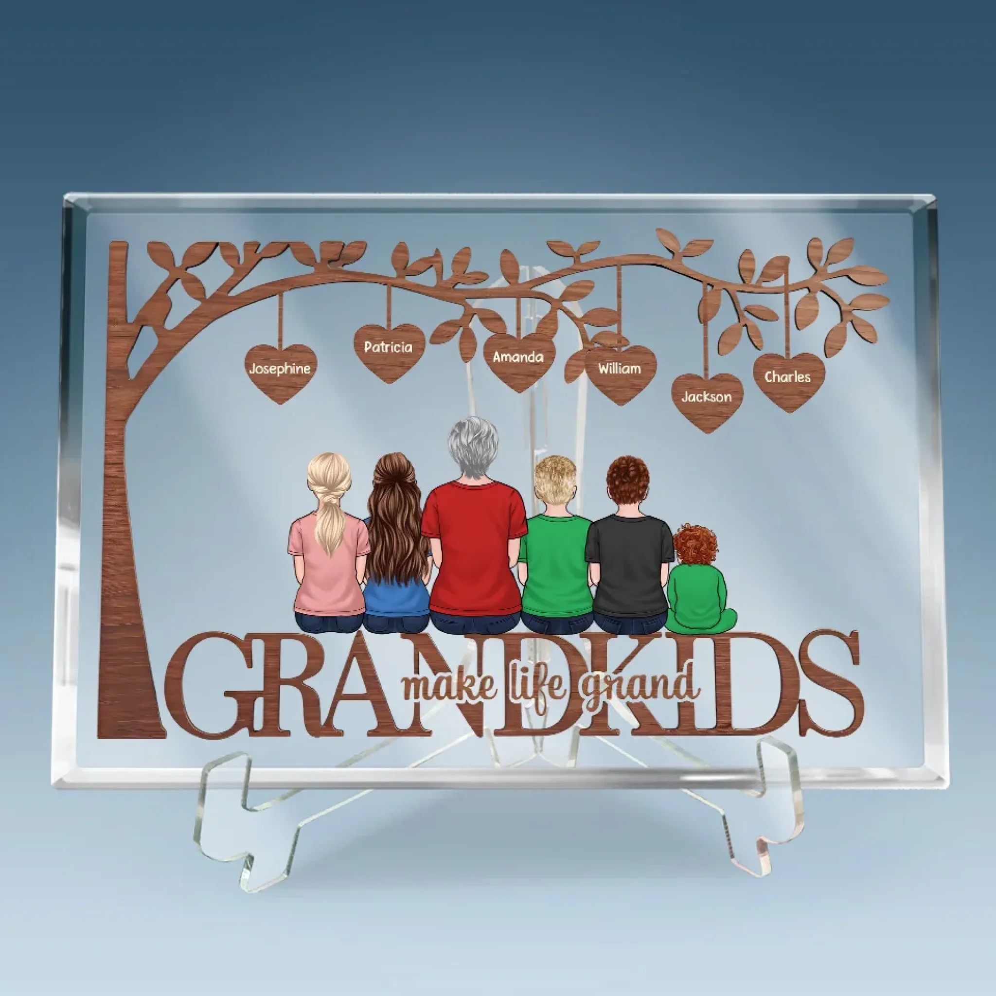 Grandkids Fill Life With Love And Laughter - Family Personalized Custom Rectangle Shaped Acrylic Plaque - Gift For Mom, Grandma - Image 3