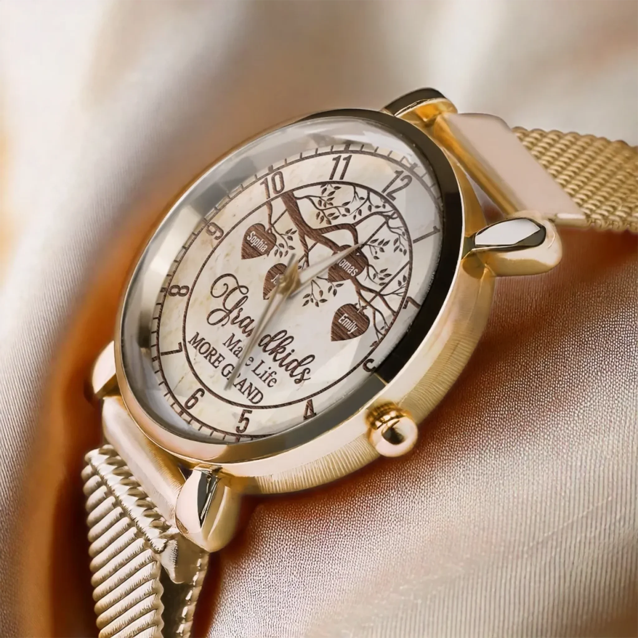 Grandkids Make Life More Grand - Family Personalized Custom Women's Watch - Mother's Day, Gift For Mom, Grandma - Image 3