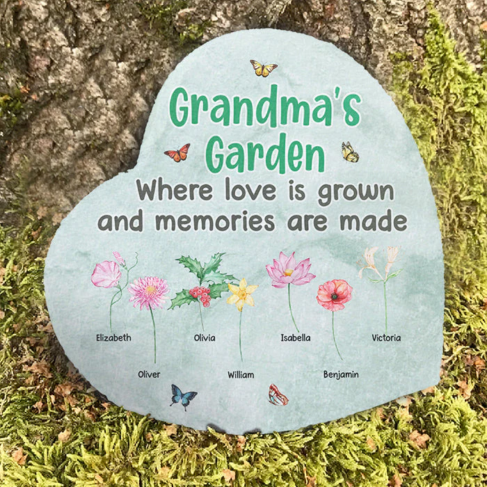 Grandma Garden Where Love Is Grown And Memories Are Made - Personalized Garden Stone - Gift For Grandma, Grandparents - Image 2