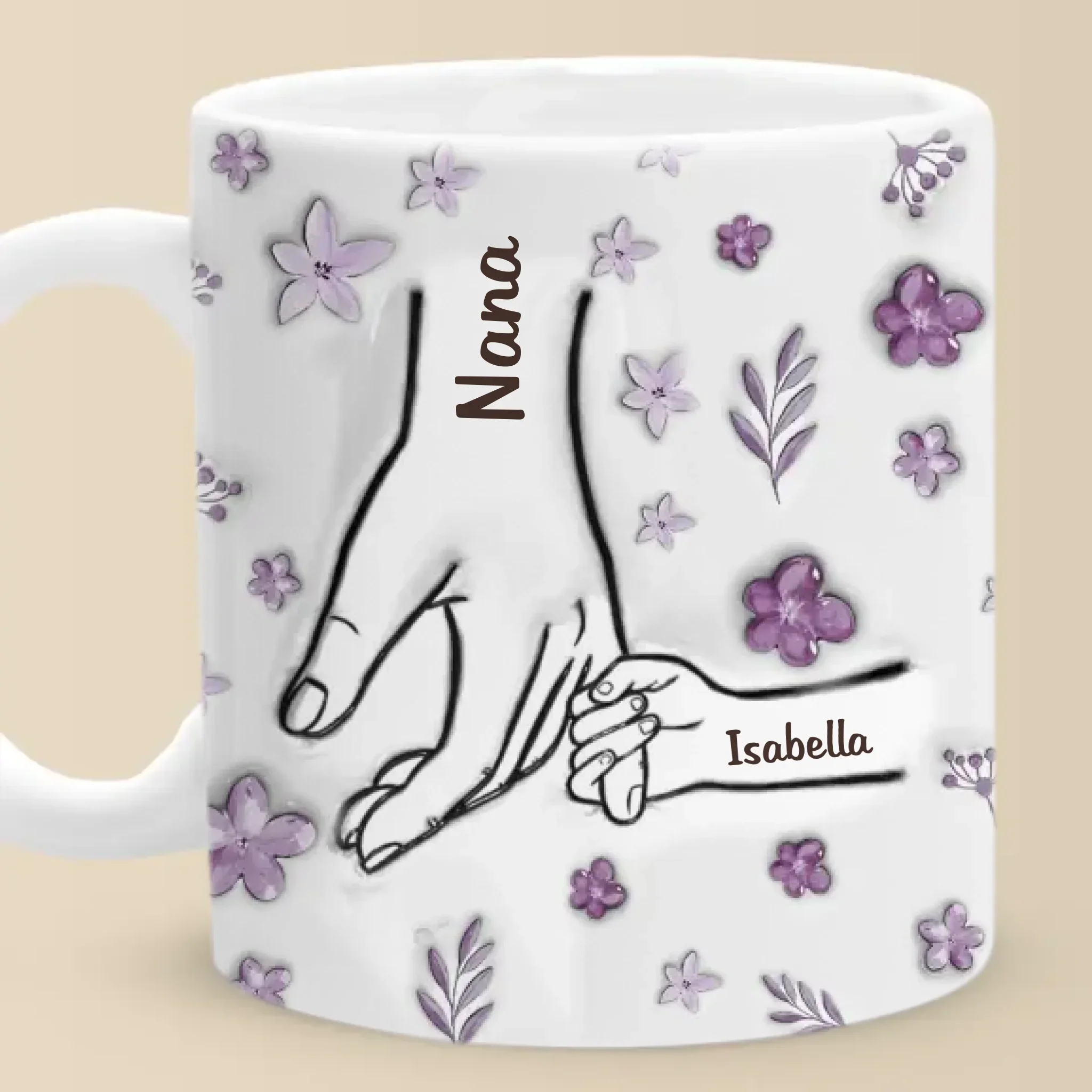 Grandma Holds Our Hearts Forever - Family Personalized Custom 3D Inflated Effect Printed Mug - Mother's Day, Gift For Mom, Grandma - Image 2