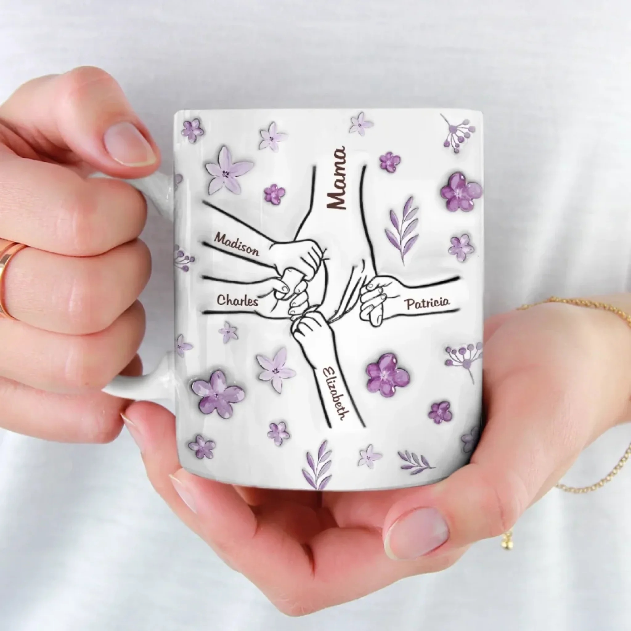 Grandma Holds Our Hearts Forever - Family Personalized Custom 3D Inflated Effect Printed Mug - Mother's Day, Gift For Mom, Grandma - Image 4