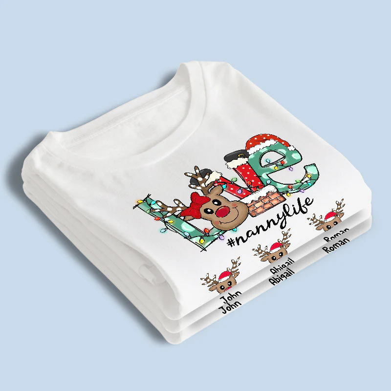 Grandma Life Is The Best Life - Family Personalized Custom Unisex T-shirt, Hoodie, Sweatshirt - Christmas Gift For Mom, Grandma - Image 3