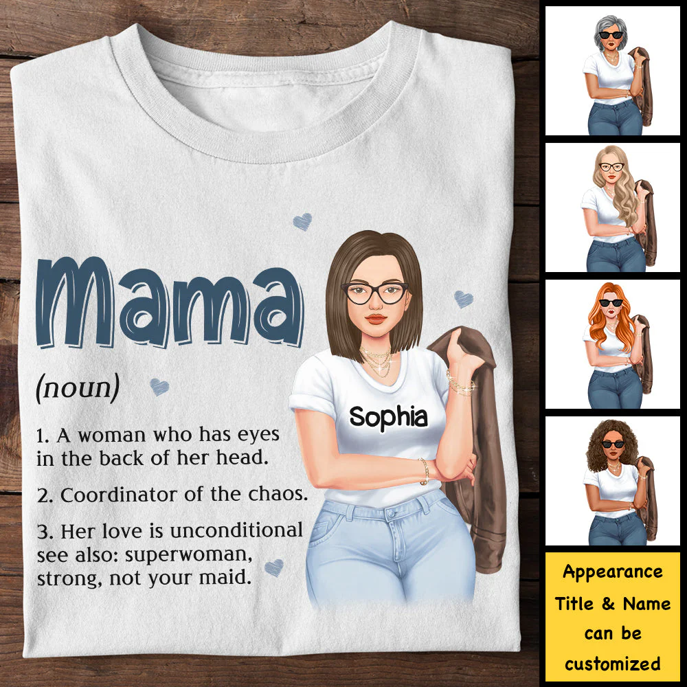 Grandma Mama Her Love Is Unconditional - Gift For Mom, Grandma - Personalized Unisex T-shirt, Hoodie - Image 3