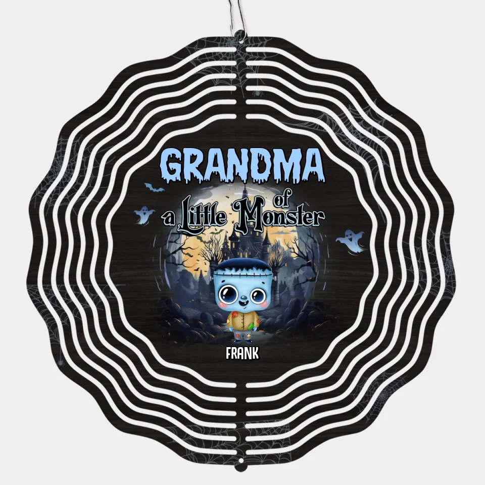 Grandma Of Mini Monsters - Family Personalized Custom Wind Spinner - Halloween Gift For Mom, Grandma - Image 2