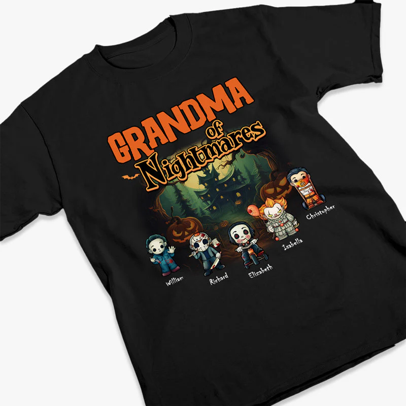 Grandma Of Nightmares - Family Personalized Custom Unisex T-shirt, Hoodie, Sweatshirt - Halloween Gift For Grandma - Image 2