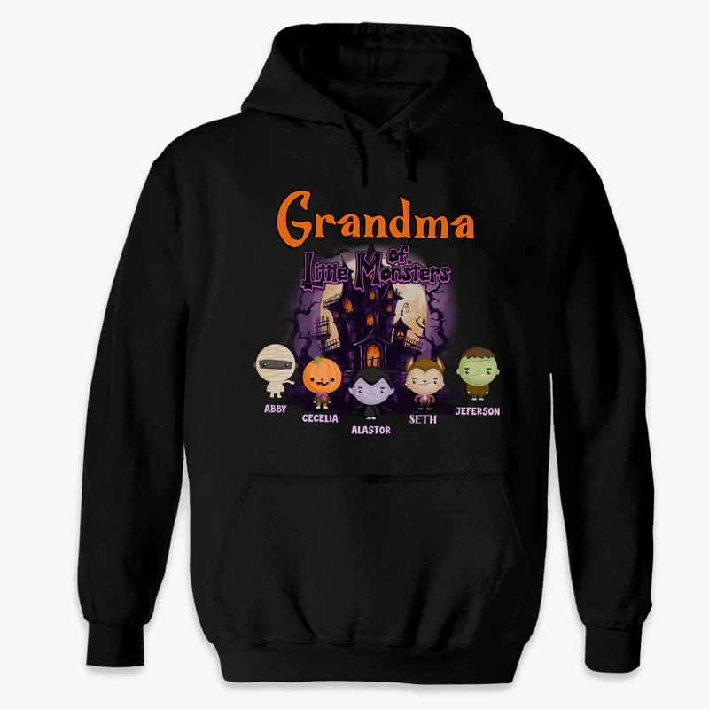 Grandma Of These Little Monsters - Family Personalized Custom Unisex T-shirt, Hoodie, Sweatshirt - Halloween Gift, Gift For Grandma, Grandpa - Image 5