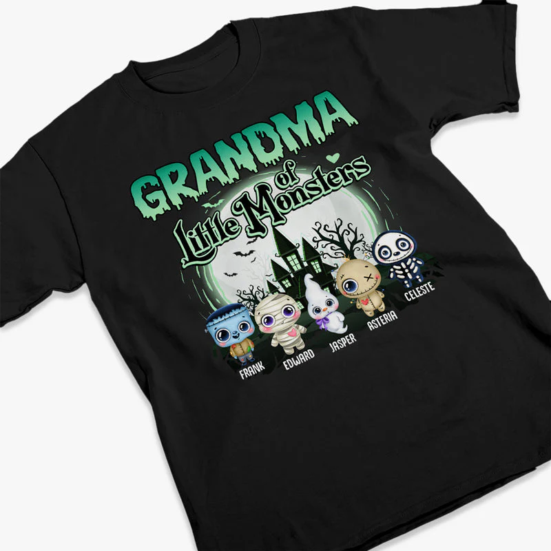 Grandma Of These Little Monsters - Personalized Unisex T-Shirt, Hoodie, Sweatshirt - Gift For Grandma, Gift For Grandparents, Halloween Gift - Image 2