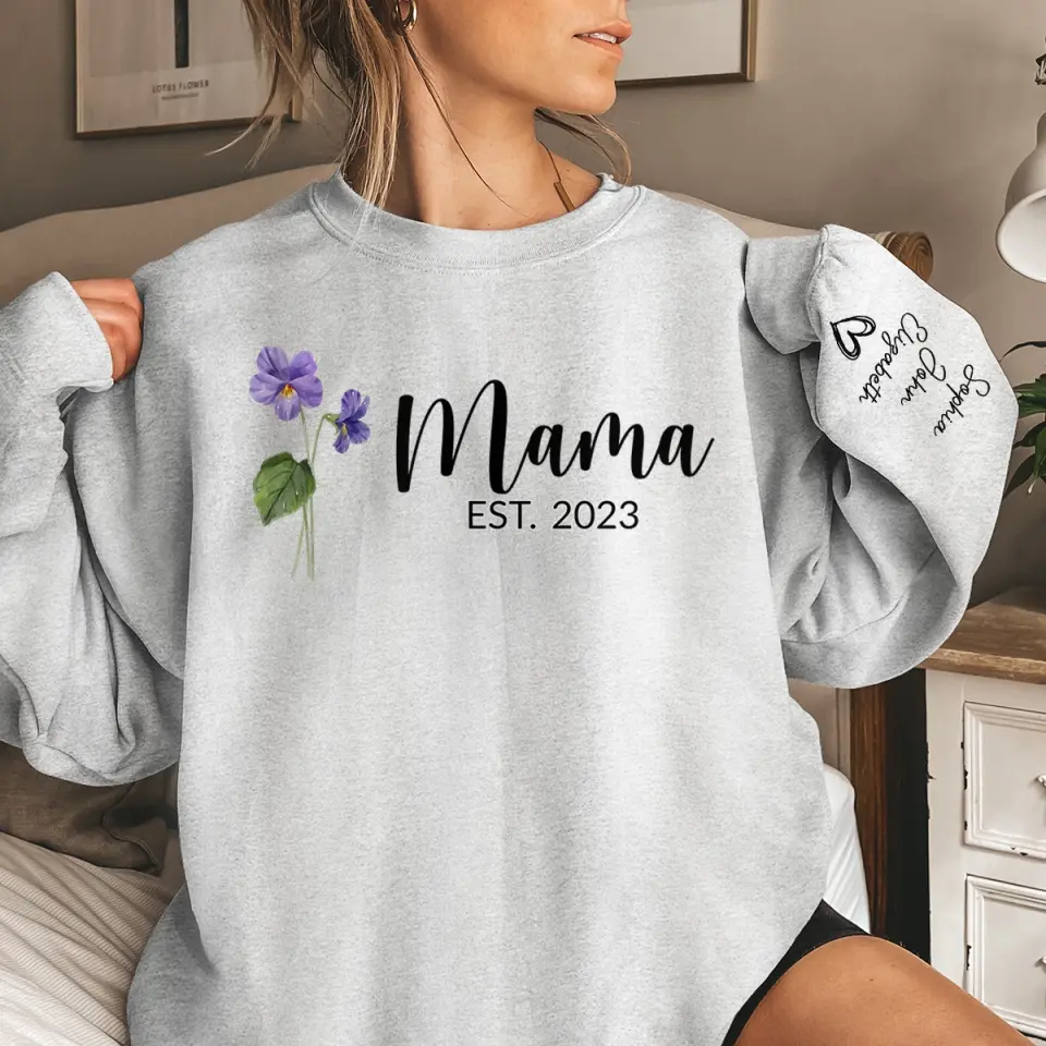 Grandma Plants The Seeds Of Love That Bloom Forever - Family Personalized Custom Unisex Sweatshirt With Design On Sleeve - Gift For Mom, Grandma - Image 3