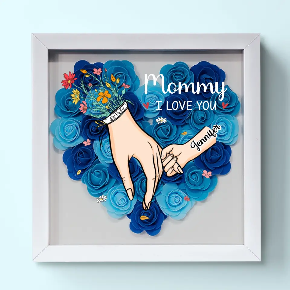 Grandma We Love You - Family Personalized Custom Flower Shadow Box - Mother's Day, Gift For Mom, Grandma - Image 6