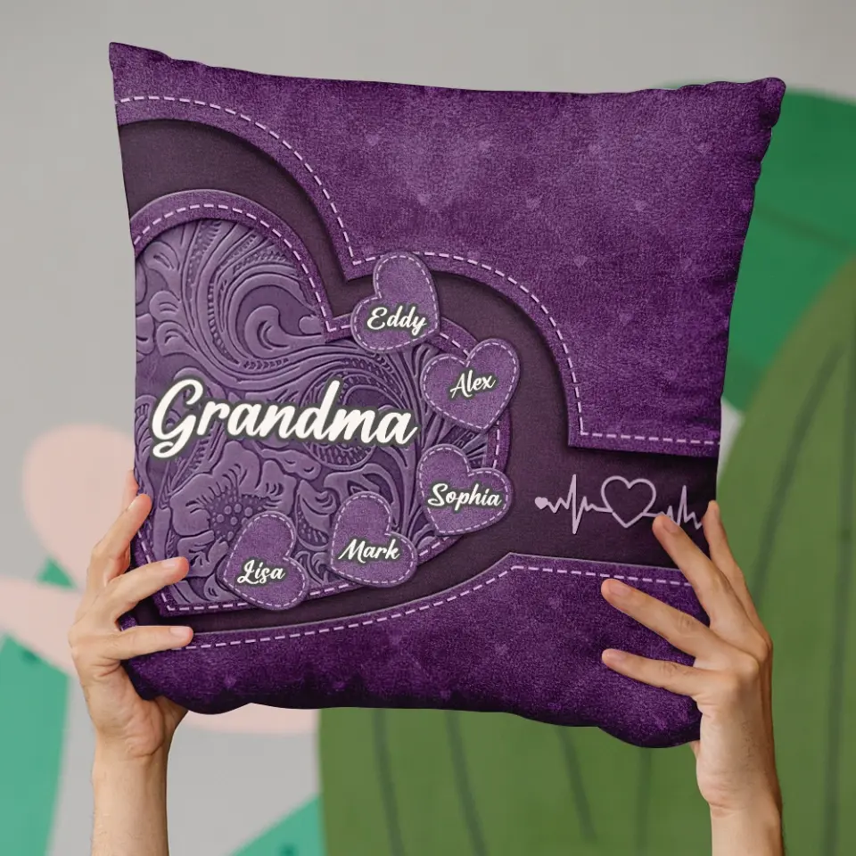 Grandmas Are Moms With Lots Of Practice - Family Personalized Custom Pillow - Gift For Mom, Grandma - Image 4