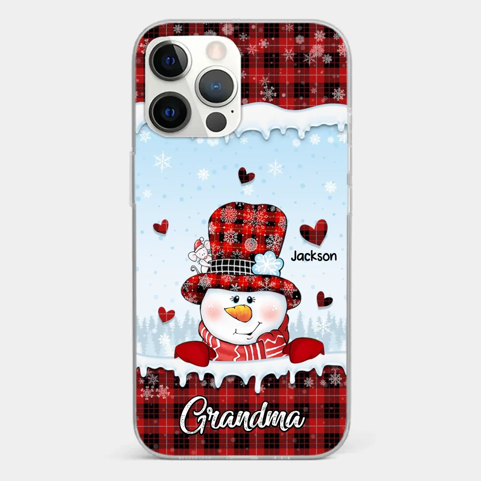 Grandmas Are Snowmen With Hearts That Never Melt - Family Personalized Custom Clear Phone Case - Christmas Gift For Grandma - Image 12