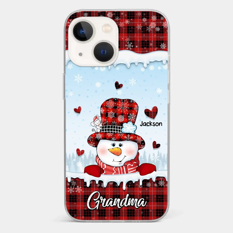 Grandmas Are Snowmen With Hearts That Never Melt - Family Personalized Custom Clear Phone Case - Christmas Gift For Grandma - Image 18