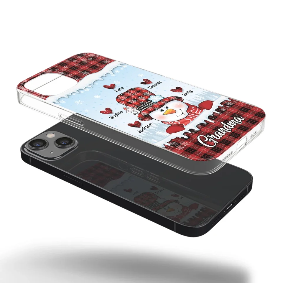 Grandmas Are Snowmen With Hearts That Never Melt - Family Personalized Custom Clear Phone Case - Christmas Gift For Grandma - Image 30