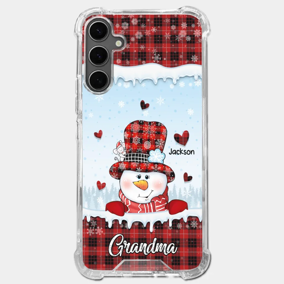 Grandmas Are Snowmen With Hearts That Never Melt - Family Personalized Custom Clear Phone Case - Christmas Gift For Grandma - Image 36