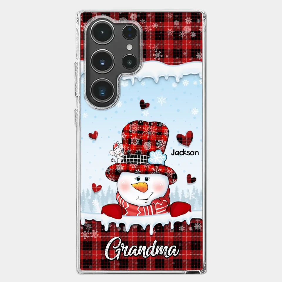 Grandmas Are Snowmen With Hearts That Never Melt - Family Personalized Custom Clear Phone Case - Christmas Gift For Grandma - Image 42
