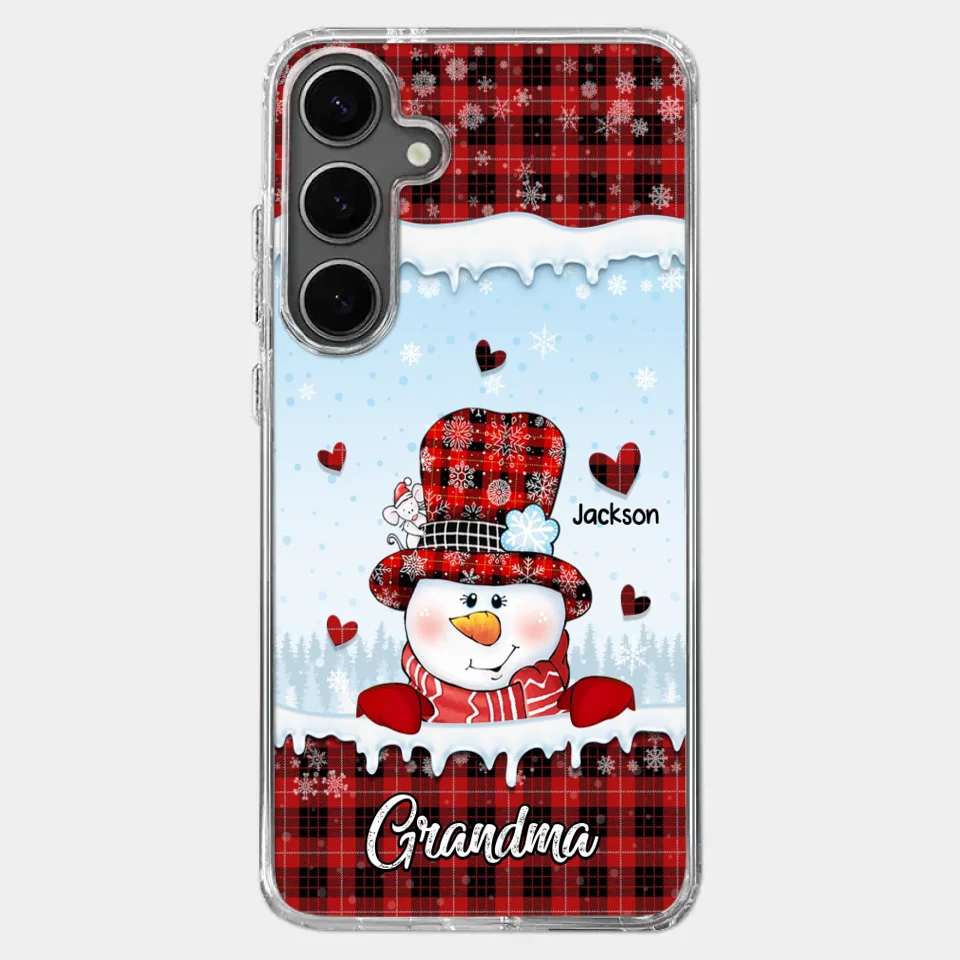 Grandmas Are Snowmen With Hearts That Never Melt - Family Personalized Custom Clear Phone Case - Christmas Gift For Grandma - Image 43