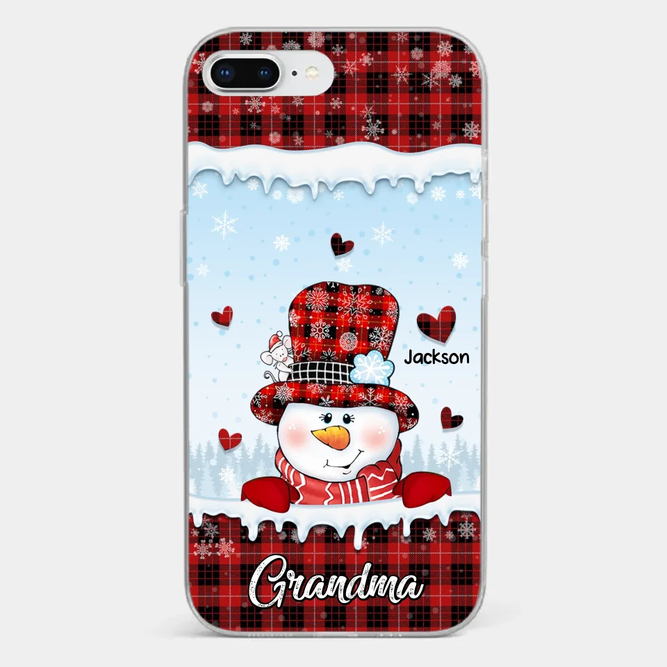 Grandmas Are Snowmen With Hearts That Never Melt - Family Personalized Custom Clear Phone Case - Christmas Gift For Grandma - Image 5