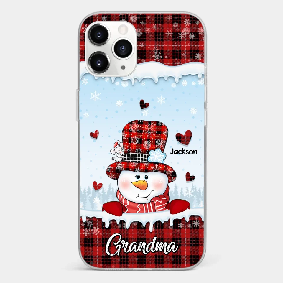 Grandmas Are Snowmen With Hearts That Never Melt - Family Personalized Custom Clear Phone Case - Christmas Gift For Grandma - Image 7