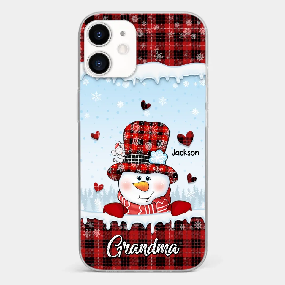 Grandmas Are Snowmen With Hearts That Never Melt - Family Personalized Custom Clear Phone Case - Christmas Gift For Grandma - Image 9