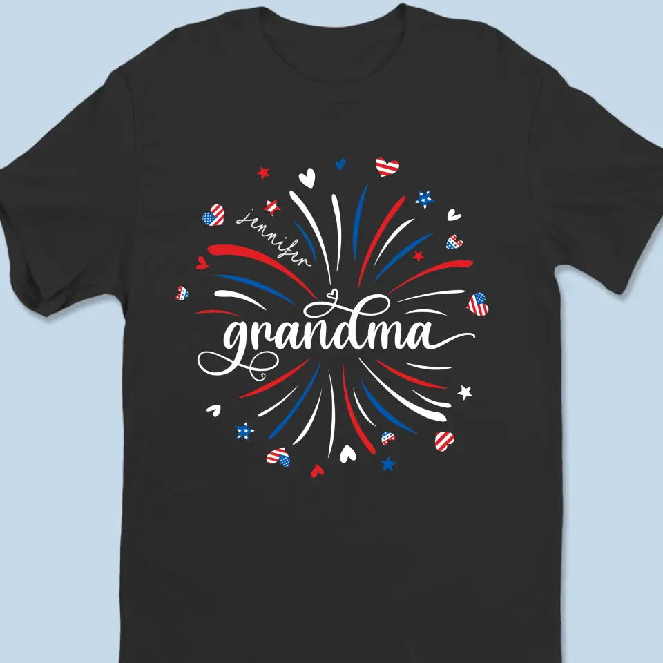 Grandma's Little Sweethearts - Family Personalized Custom Unisex T-shirt, Hoodie, Sweatshirt - Mother's Day, 4th of July, Gift For Mom, Grandma - Image 2