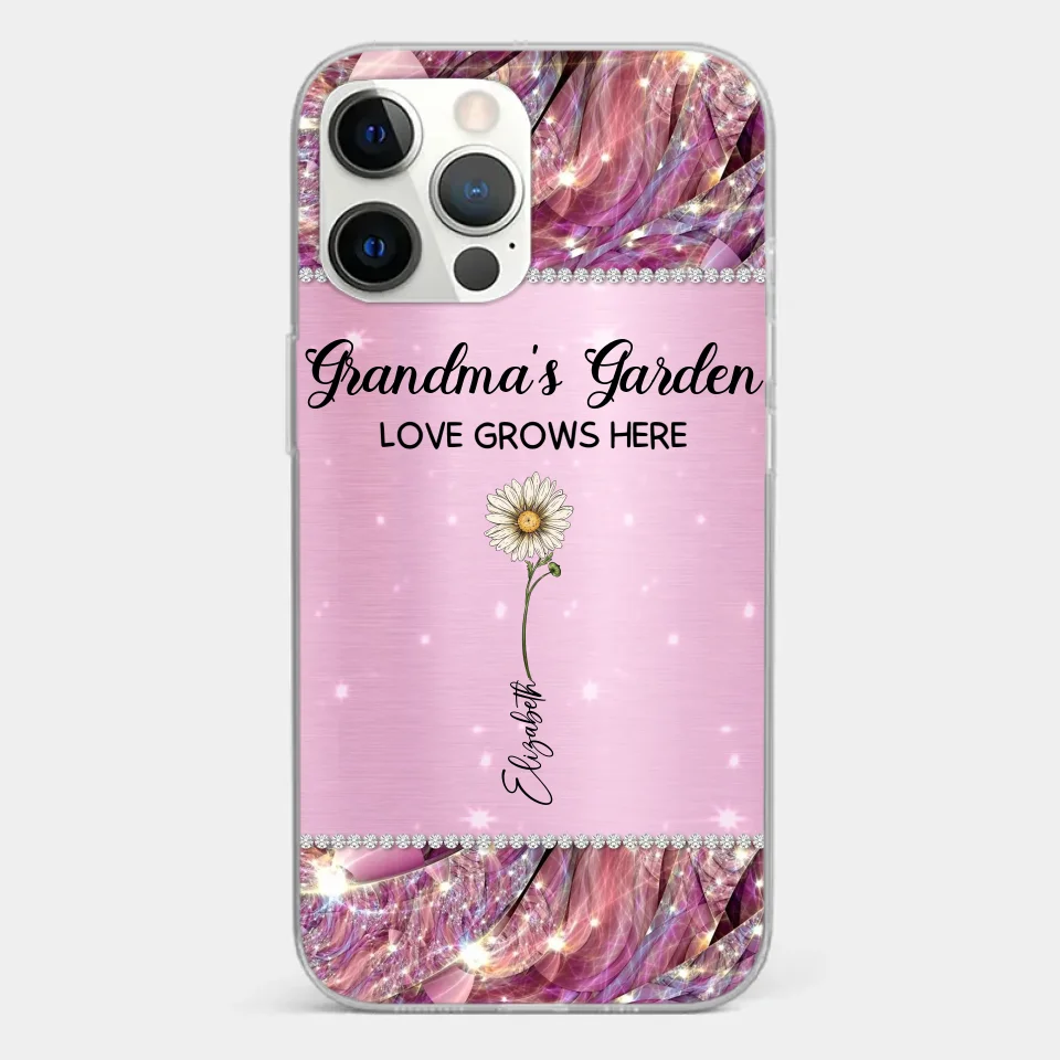 Grandma’s Love Doesn’t Grow Old, It Grows Deeper - Family Personalized Custom Faux Jewelry Effect Printed Clear Phone Case - Gift For Mom, Grandma - Image 12