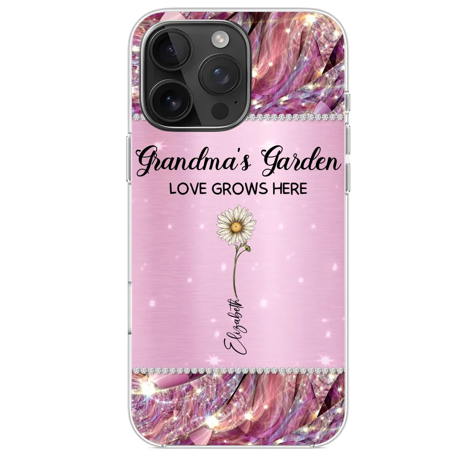 Grandma’s Love Doesn’t Grow Old, It Grows Deeper - Family Personalized Custom Faux Jewelry Effect Printed Clear Phone Case - Gift For Mom, Grandma - Image 31
