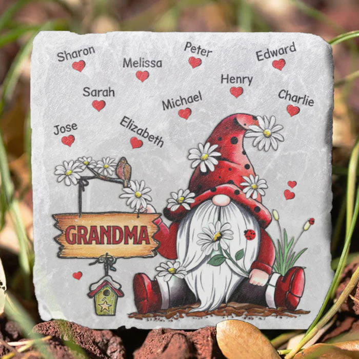 Grandma's Love Garden - Personalized Garden Stone - Gift For Grandma, Grandparents - Image 2