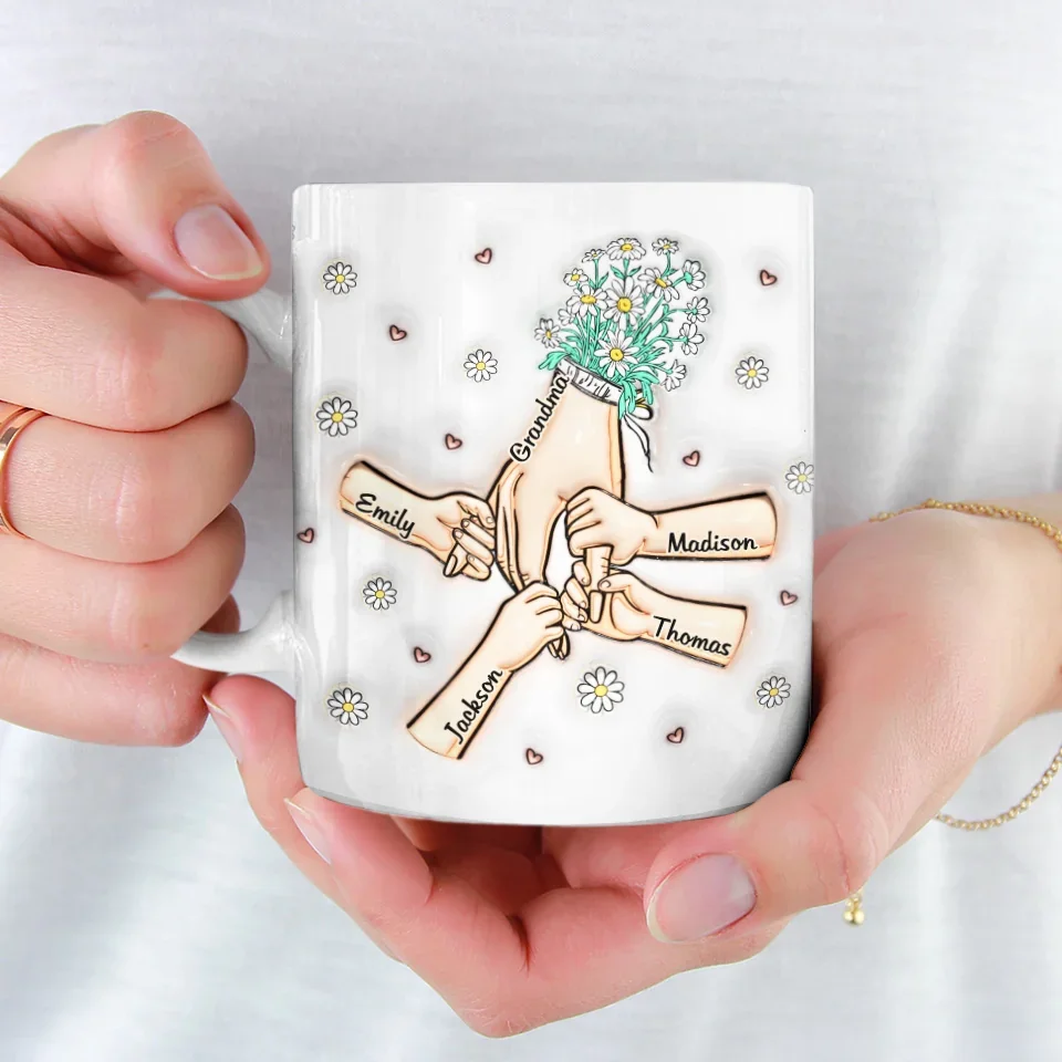 Grandma’s Love Is Forever - Family Personalized Custom 3D Inflated Effect Printed Mug - Gift For Mom, Grandma - Image 4