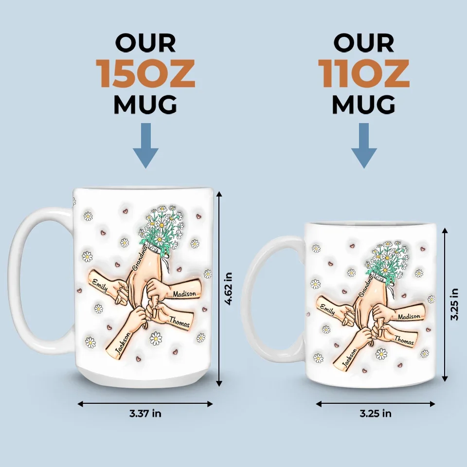 Grandma’s Love Is Forever - Family Personalized Custom 3D Inflated Effect Printed Mug - Gift For Mom, Grandma - Image 6