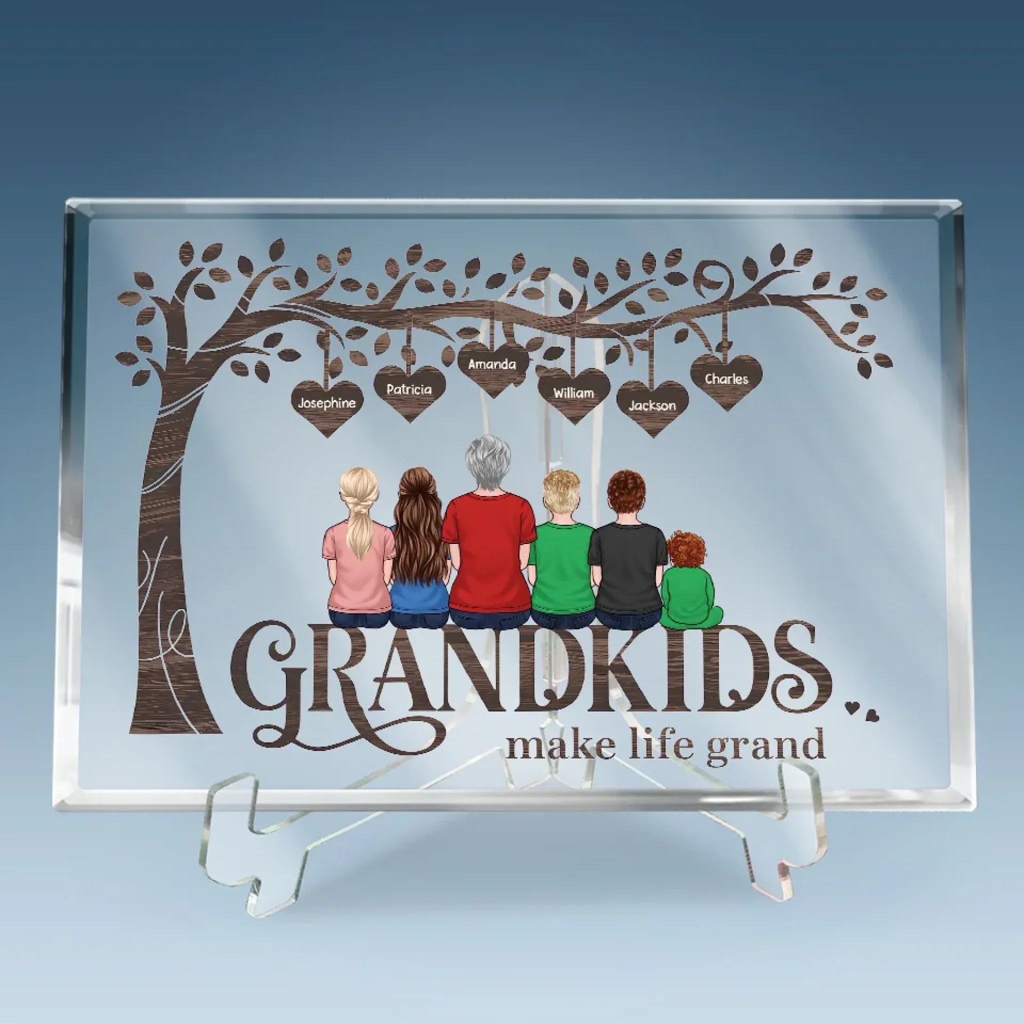 Grandma’s Love Is Forever - Family Personalized Custom Rectangle Shaped Acrylic Plaque - Gift For Mom, Grandma - Image 3