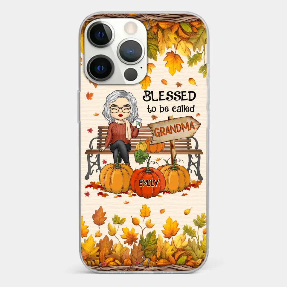 Grandma's Love Is The Heart Of Our Family - Family Personalized Custom Clear Phone Case - Autumn Fall Gift For Grandma - Image 21