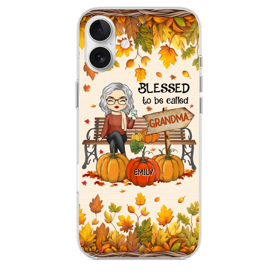 Grandma's Love Is The Heart Of Our Family - Family Personalized Custom Clear Phone Case - Autumn Fall Gift For Grandma - Image 33