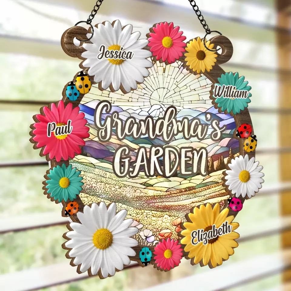 Grandma's Love Is Timeless - Family Personalized Window Hanging Suncatcher - Gift For Grandma - Image 4
