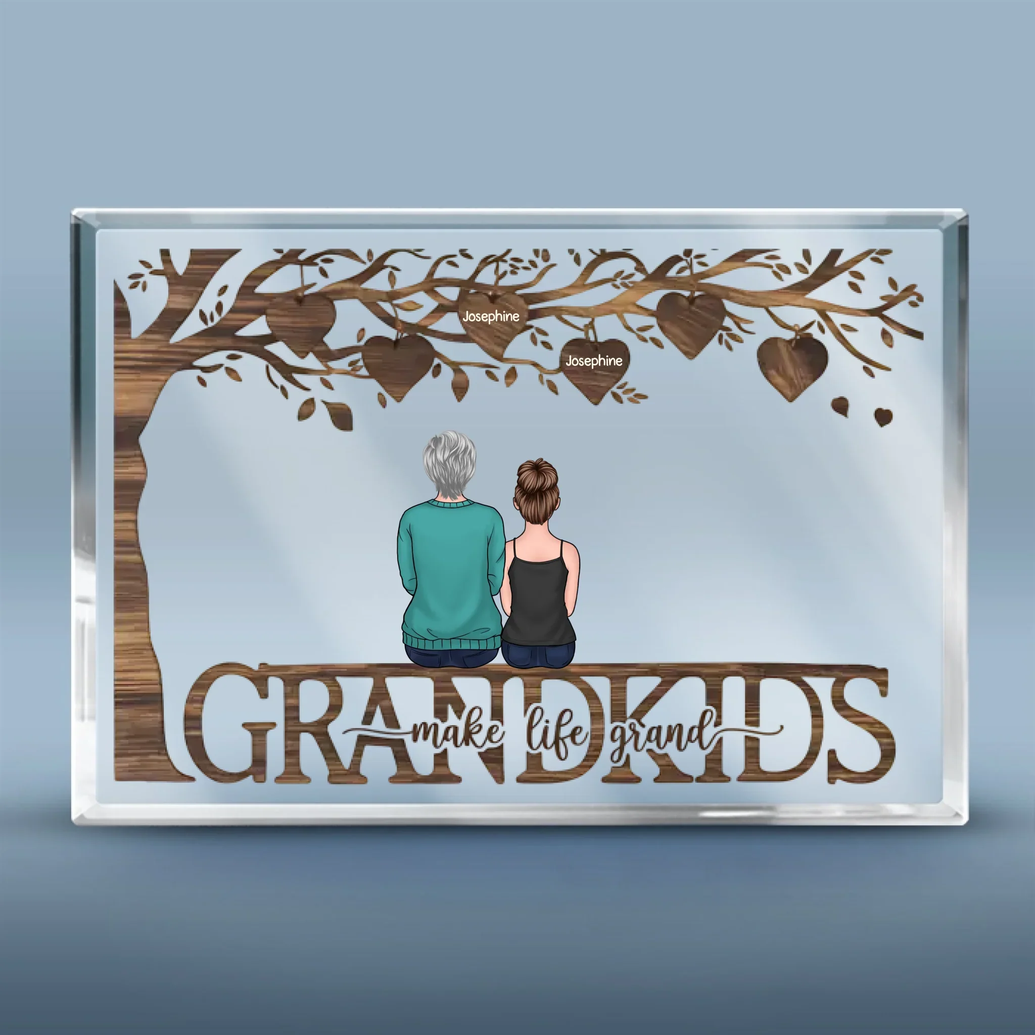 Grandma’s Love Never Fades - Family Personalized Custom Rectangle Shaped Acrylic Plaque - Gift For Mom, Grandma - Image 2