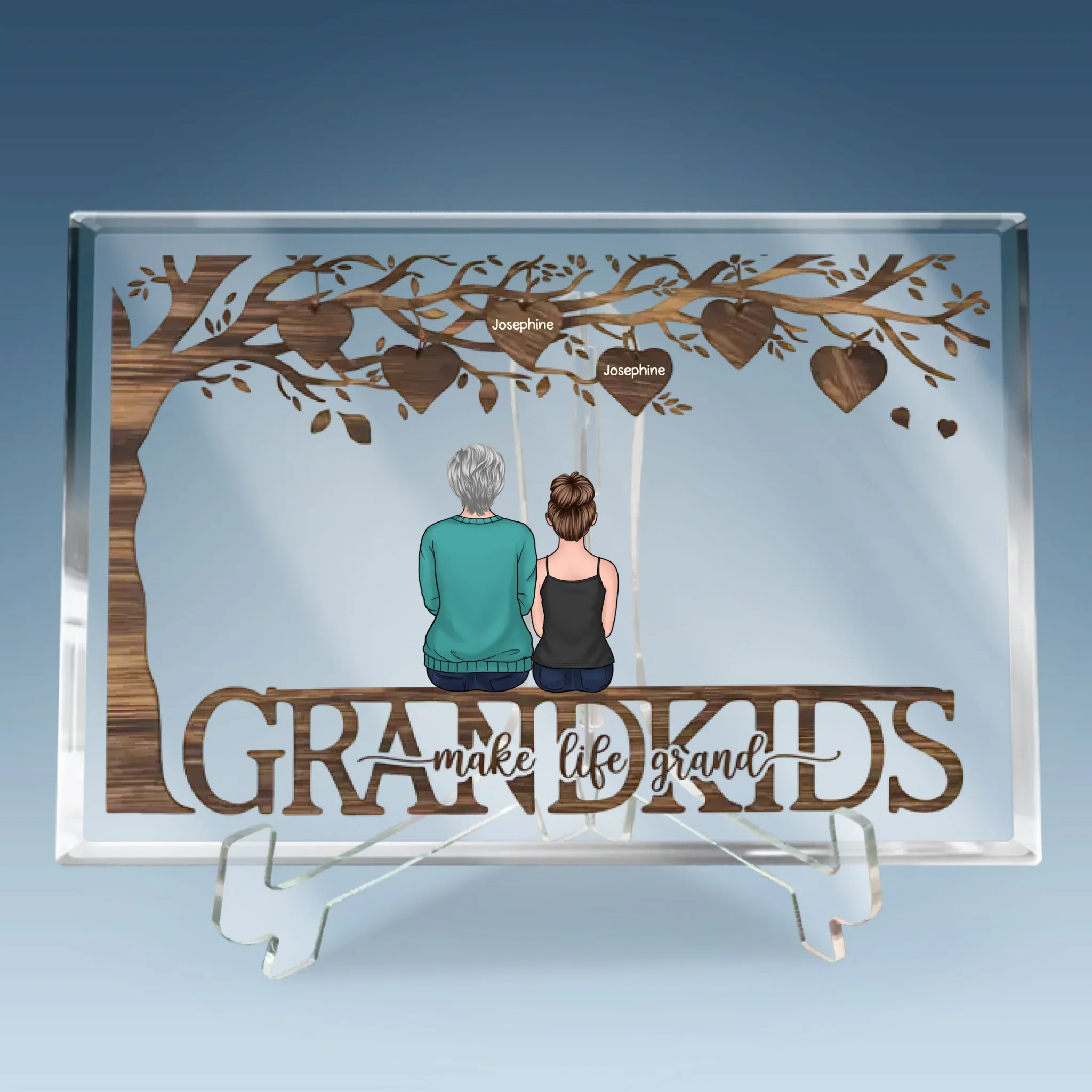 Grandma’s Love Never Fades - Family Personalized Custom Rectangle Shaped Acrylic Plaque - Gift For Mom, Grandma - Image 6