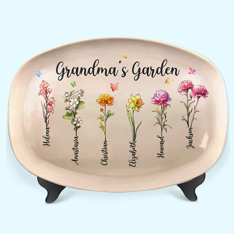 Grandma's Lovely Garden - Family Personalized Custom Platter - Gift For Grandma - Image 4