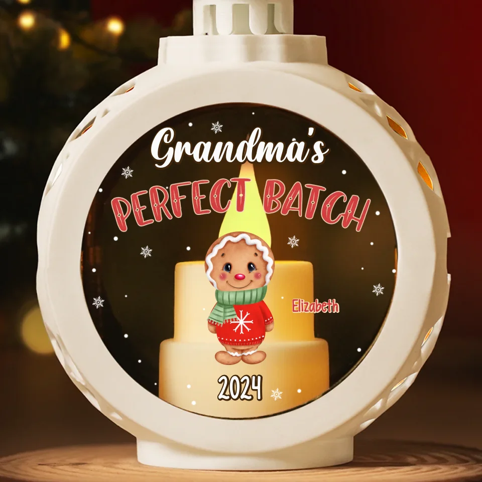 Grandma's Perfect Batch - Family Personalized Custom Candlelight Lantern Ornament - Christmas Gift For Mom, Grandma - Image 3