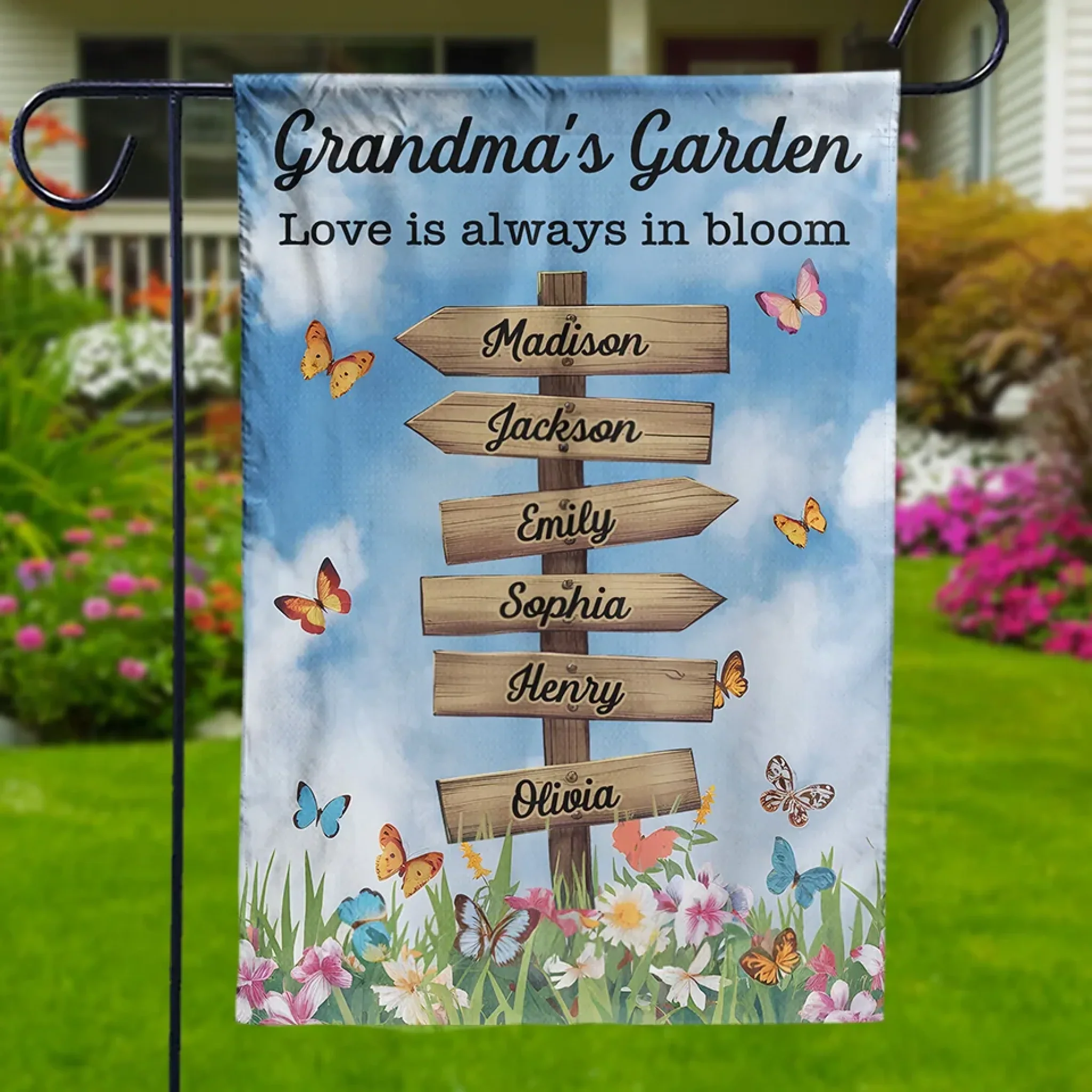 Grandmothers Make Life Sweeter - Family Personalized Custom Flag - Mother's Day, Gift For Mom, Grandma - Image 4