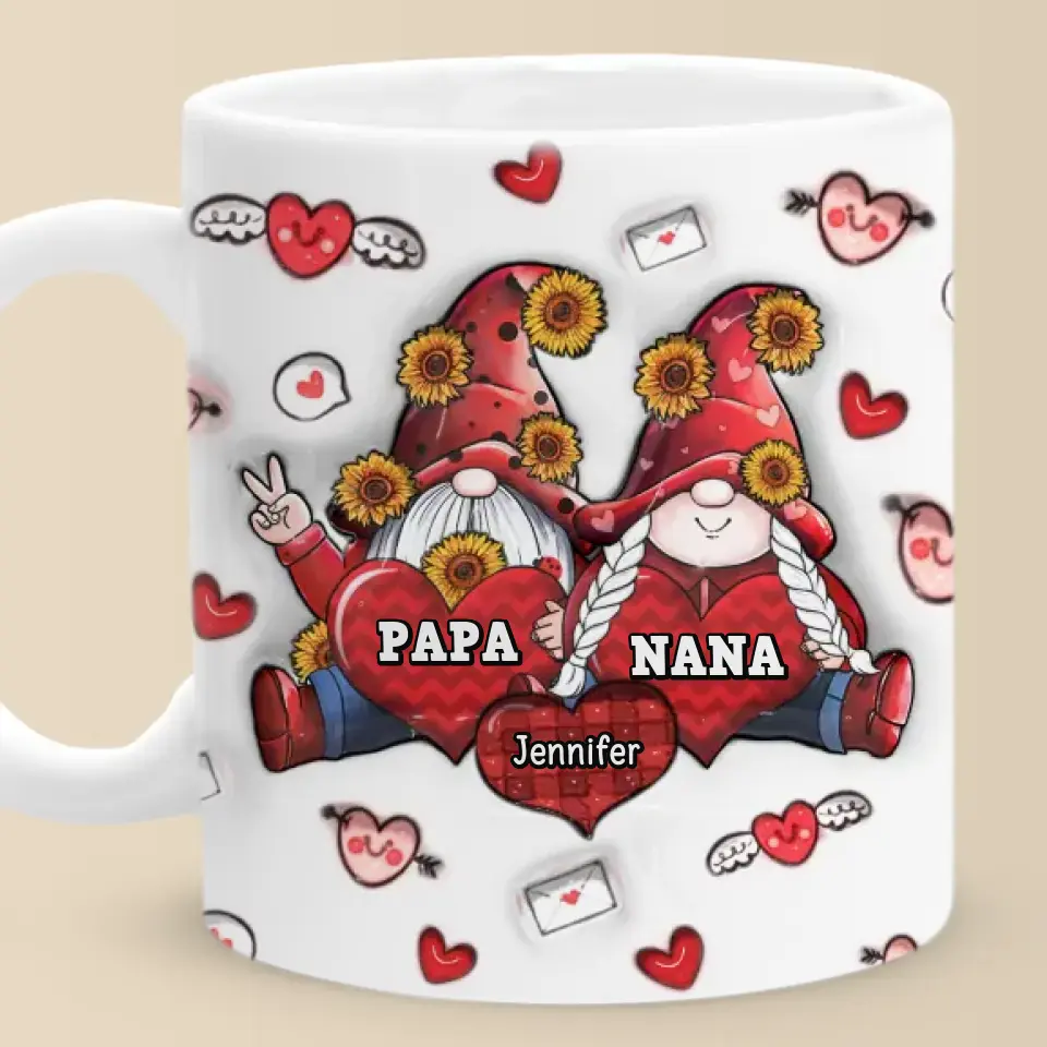 Grandparents Are A Treasure In The Family - Family Personalized Custom 3D Inflated Effect Printed Mug - Gift For Grandma, Grandpa - Image 2